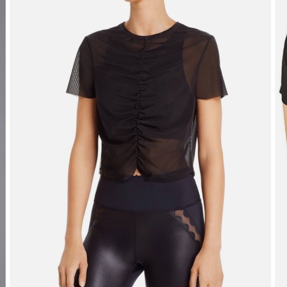 Urban Savage Crop Top workout Mesh with Ruching